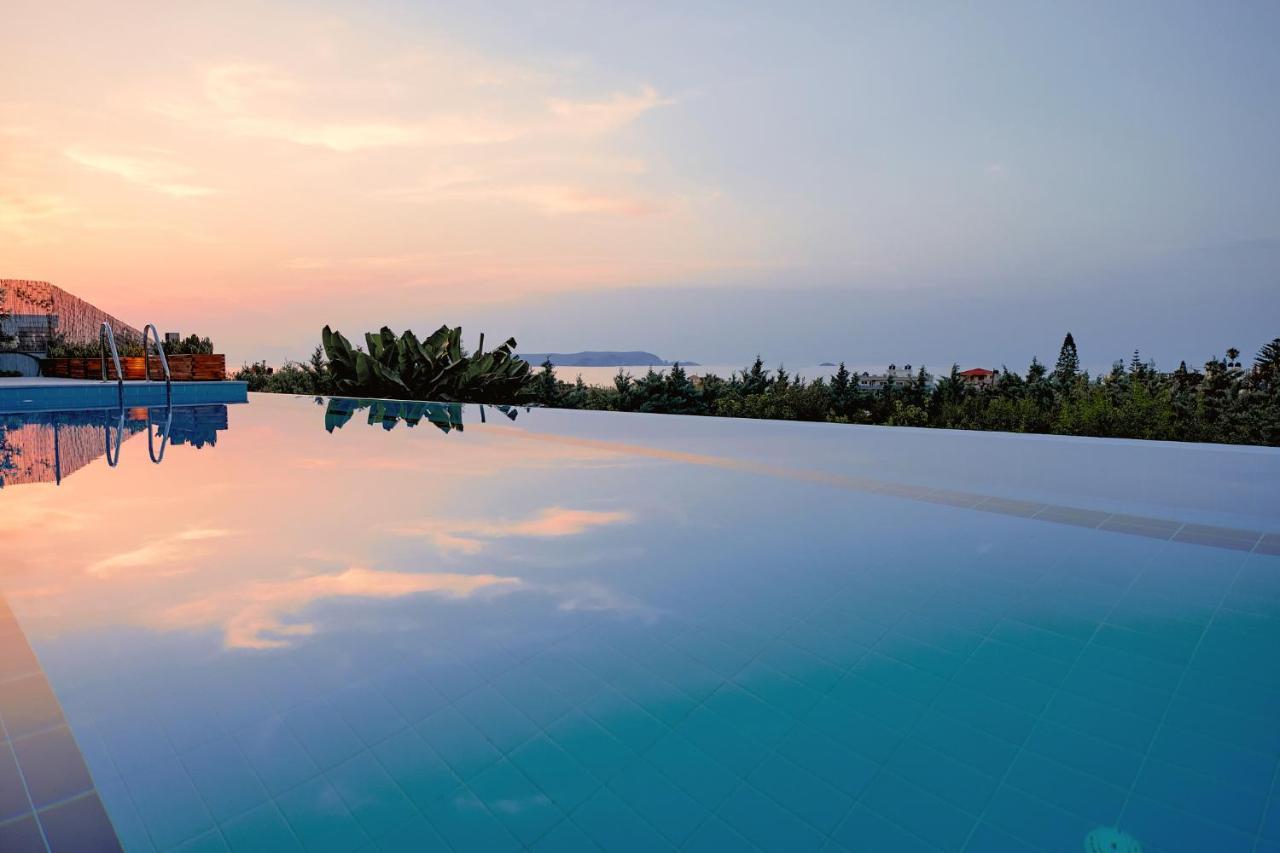 Four Seasons Private Villa - Seaview - Big Heated Pool - Gym - Sport Activities Gouves Exterior photo